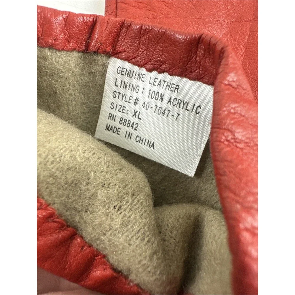 Lane Bryant Leather Gloves Lot of 2 Red And Black Soft Fabric Lined Womens XL